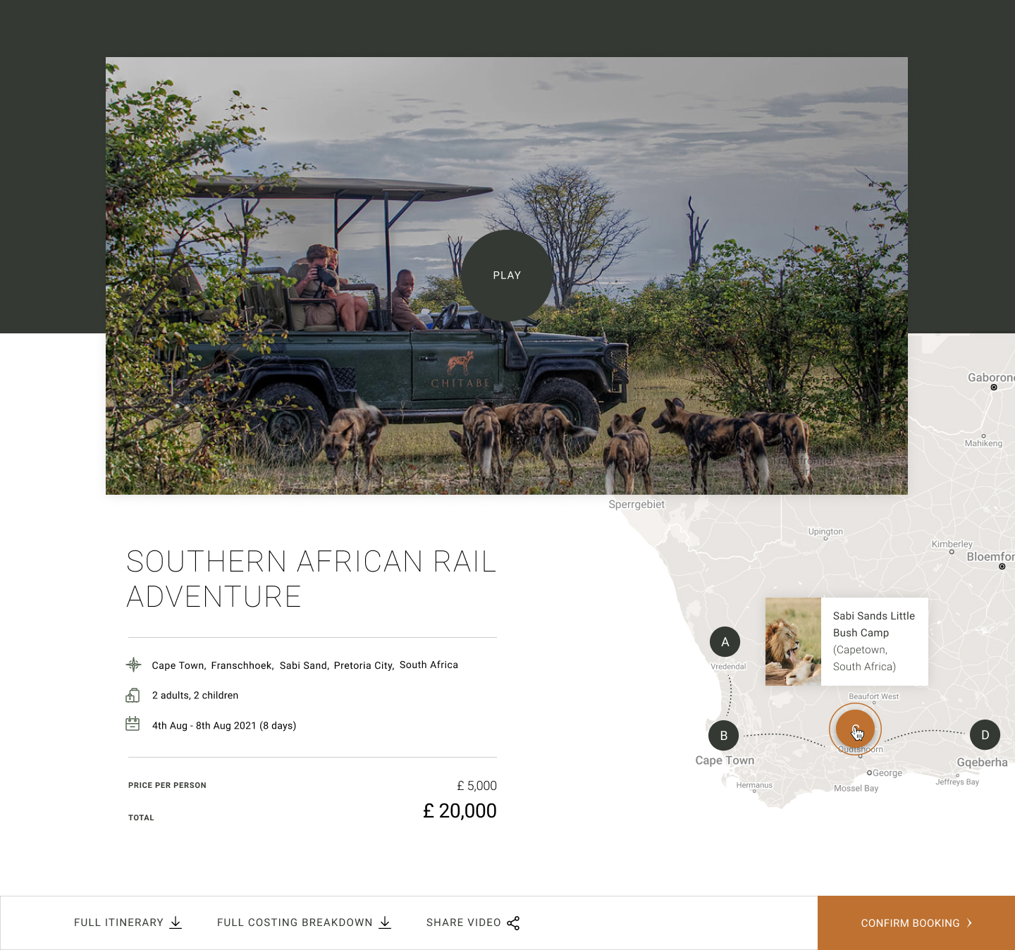 Itinerary desktop